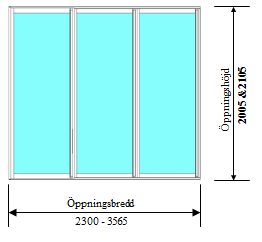 Ene. Skjutdörr 3-delad